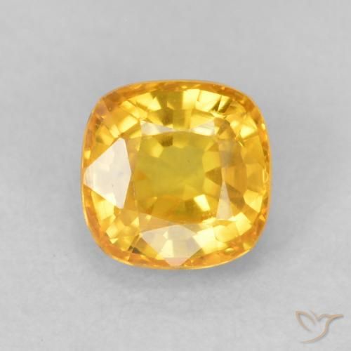 0.64ct Натуральный Золотисто-оранжевый Сапфир, Подушка, VVS-VS
