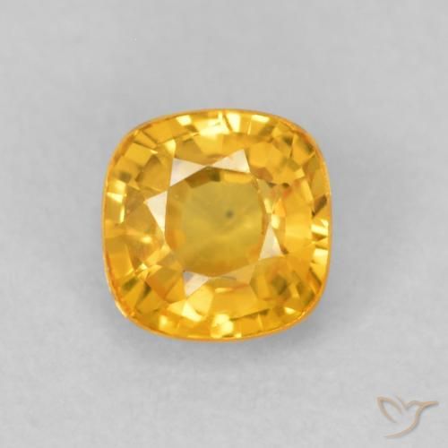 0.56ct Натуральный Золотисто-оранжевый Сапфир, Подушка, VVS-VS
