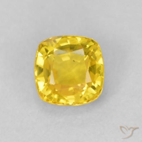 0.54ct Натуральный Желтоватое золото Сапфир, Подушка, VVS-VS