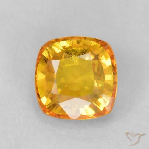 0.68ct Натуральный Средний апельсин Сапфир, Подушка, VS-SI