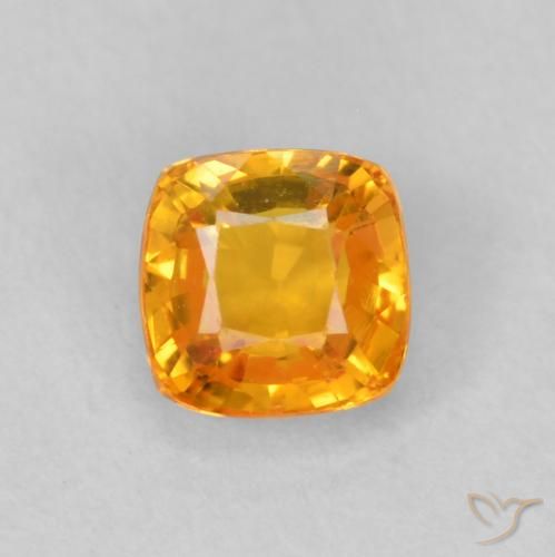 0.52ct Натуральный Оранжево-золотой Сапфир, Подушка, VVS-VS