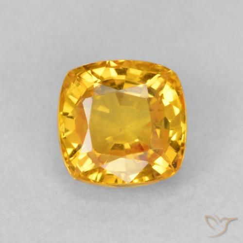 0.60ct Натуральный Средний апельсин Сапфир, Подушка, VVS-VS