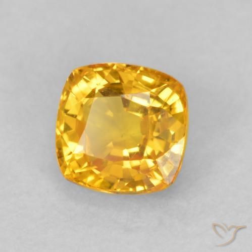 0.60 карата, натуральный Средний апельсин Сапфир, Подушка, VVS-VS