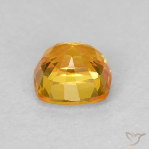 0.60 карата, натуральный Средний апельсин Сапфир, Подушка, VVS-VS
