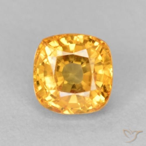 0.73ct Натуральный Средний апельсин Сапфир, Подушка, VVS-VS