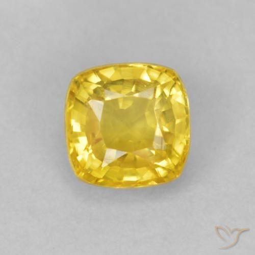 0.50ct Натуральный Средний желтый Сапфир, Подушка, VVS-VS