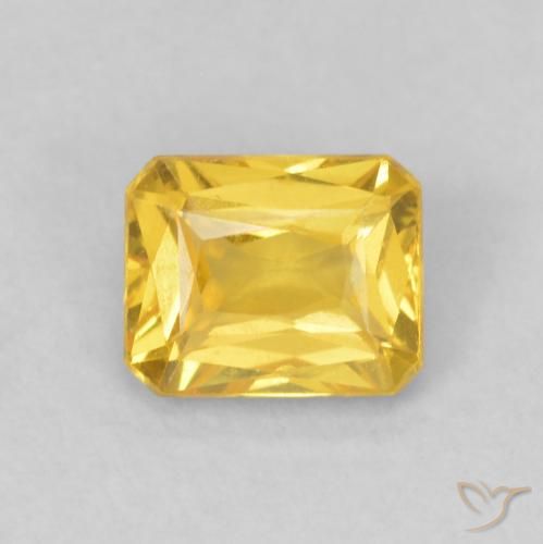 0.58ct Натуральный Золотой Сапфир, Изумрудная огранка, VVS-VS