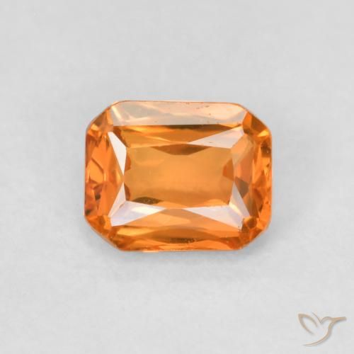 0.53ct Натуральный Средний апельсин Сапфир, Изумрудная огранка, Чистота VVS