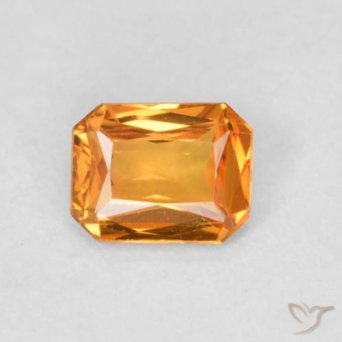 0.45ct Натуральный Средний апельсин Сапфир, Изумрудная огранка, VVS-VS