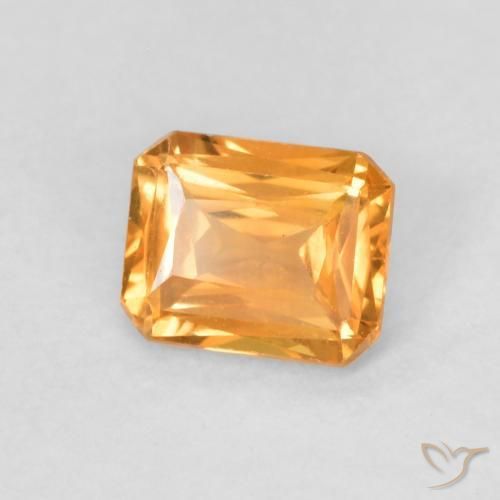 0.50 карата, натуральный Medium Light-Orange Сапфир, Октагон / Изумрудная Огранка, VVS-VS