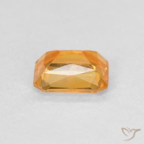 0.50 карата, натуральный Medium Light-Orange Сапфир, Октагон / Изумрудная Огранка, VVS-VS
