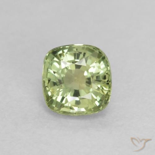 0.55ct Натуральный Светло-зеленый Сапфир, Подушка, Чистота VS