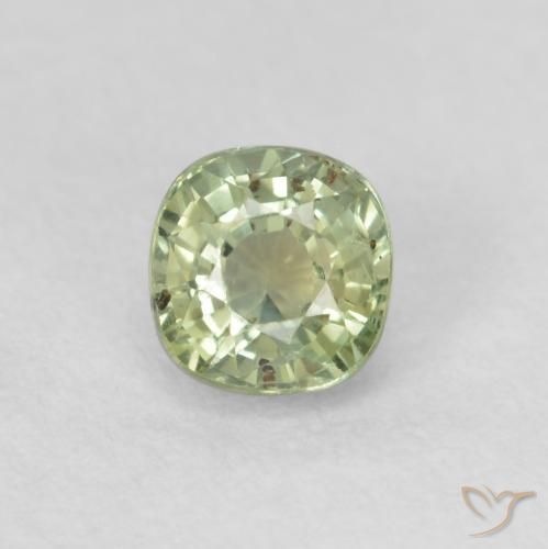 0.55ct Натуральный Очень светлый шалфейный зеленый Сапфир, Подушка, Чистота VS