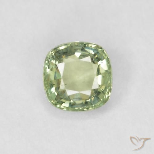 0.43ct Натуральный Очень светлый шалфейный зеленый Сапфир, Подушка, Чистота VS