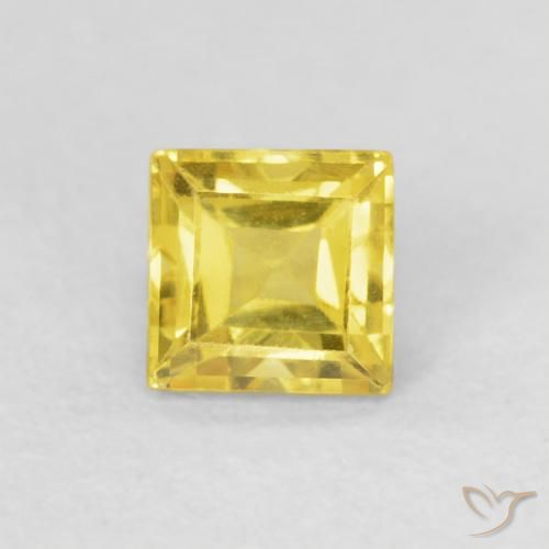 0.58ct Натуральный Желтоватое золото Сапфир, Квадрат, Чистота VS