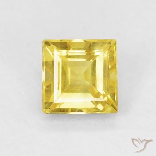 0.65ct Натуральный Средний желтый Сапфир, Квадрат, Чистота VS