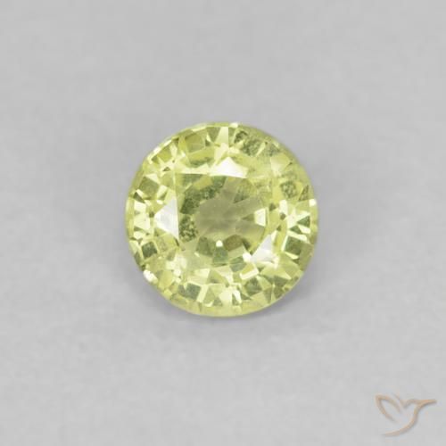 0.33ct Натуральный Средний желтый Сапфир, Круглый, VVS-VS