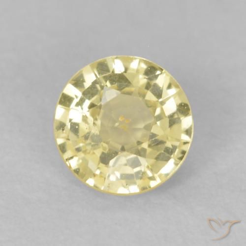 0.44ct Натуральный Теплый желтый Сапфир, Круглый, Чистота VS