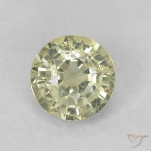 0.49ct Натуральный Светло-желтый Сапфир, Круглый, Чистота VS