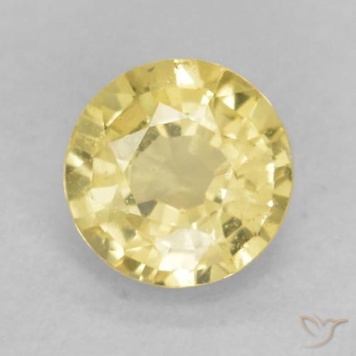 0.44ct Натуральный Светло-желтый Сапфир, Круглый, Чистота VS