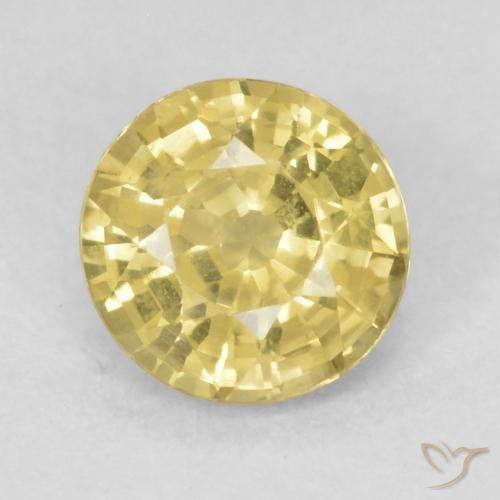 0.48ct Натуральный Светло-желтый Сапфир, Круглый, VVS-VS