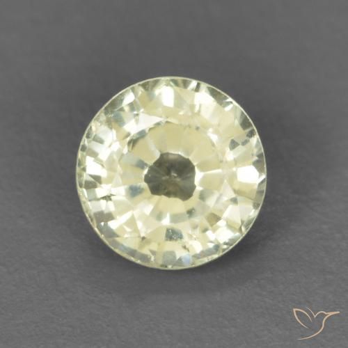 0.40ct Натуральный Светло-желтый Сапфир, Круглый, VVS-VS