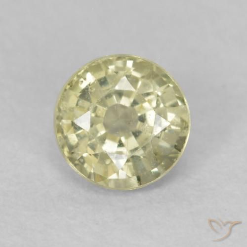0.48ct Натуральный Светло-желтый Сапфир, Круглый, Чистота VS