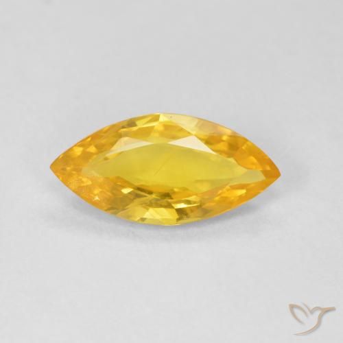1.79ct Натуральный Золотисто-оранжевый Сапфир, Маркиза, VS-SI