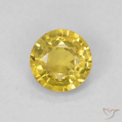 0.45ct Натуральный Желтоватое золото Сапфир, Круглый, SI