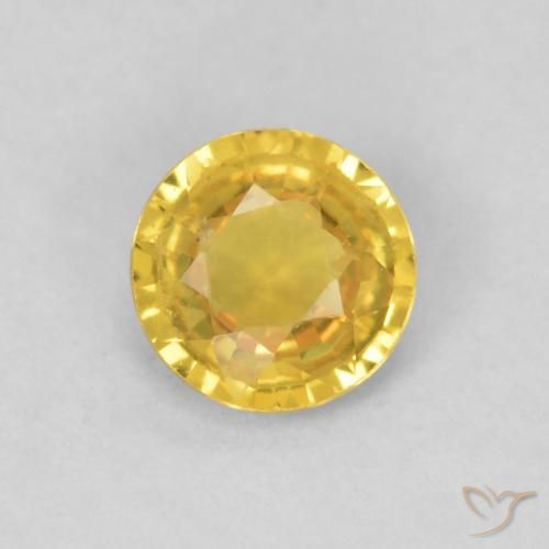 0.39ct Натуральный Средний золотой Сапфир, Круглый, Чистота VS
