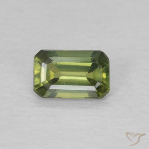 0.43ct Натуральный Земля зеленый Сапфир, Октагон / Изумрудная Огранка, Чистота VS, Photo A