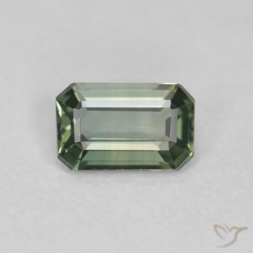 0.39ct Натуральный Зеленый Сапфир, Изумрудная огранка, Чистота VVS