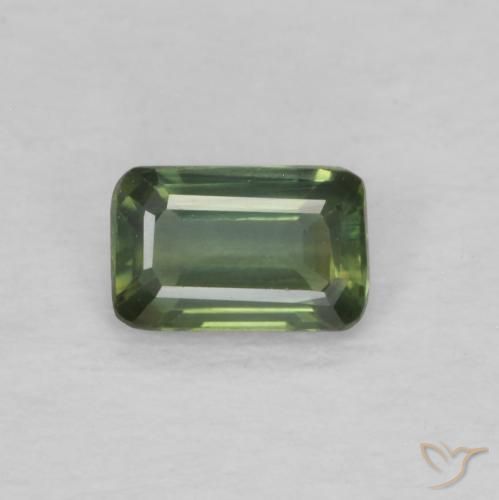 0.41ct Натуральный Желтовато-зеленый Сапфир, Октагон / Изумрудная Огранка, VVS-VS, Photo A