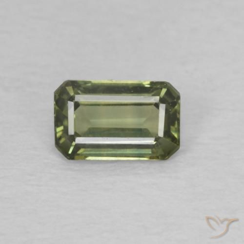 0.42ct Натуральный Теплый лесной зеленый Сапфир, Изумрудная огранка, VVS-VS