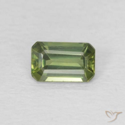 0.40ct Натуральный Светлый лесной зеленый Сапфир, Изумрудная огранка, VVS-VS