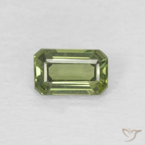 0.42ct Натуральный Темно-зеленый Сапфир, Изумрудная огранка, Чистота VVS