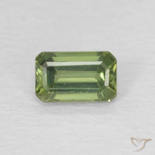 0.48ct Натуральный Средний зеленый Сапфир, Изумрудная огранка, VVS-VS
