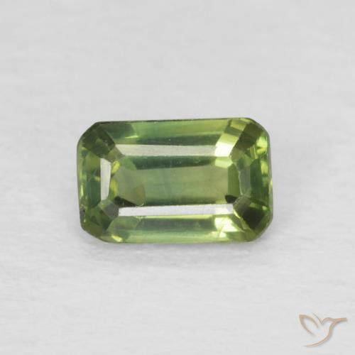 0.42ct Натуральный Светлый лесной зеленый Сапфир, Изумрудная огранка, Чистота VS