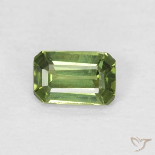 0.41ct Натуральный Светлый лесной зеленый Сапфир, Изумрудная огранка, Чистота VS