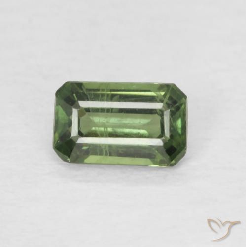 0.42ct Натуральный Medium Dark-Green Сапфир, Изумрудная огранка, Чистота VS
