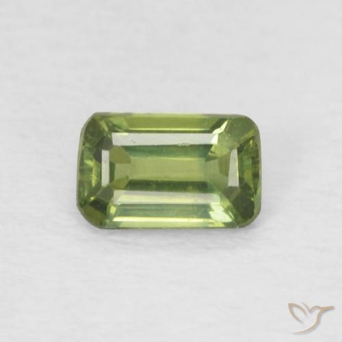 0.43ct Натуральный Светлый лесной зеленый Сапфир, Изумрудная огранка, Чистота VS