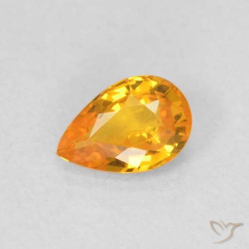 0.51ct Натуральный Средний апельсин Сапфир, Форма груши, VVS-VS