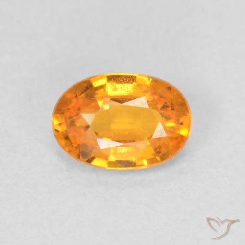 0.63ct Натуральный Оранжево-золотой Сапфир, Овал, Чистота VS