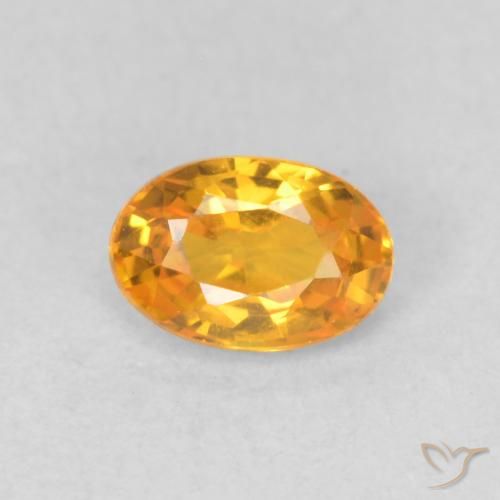 0.62ct Натуральный Темно-оранжево-золотой Сапфир, Овал, VVS-VS