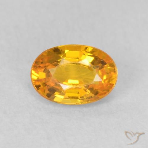 0.68ct Натуральный Глубокий оранжево-золотой Сапфир, Овал, VVS-VS