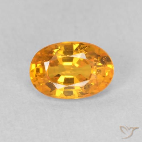 0.66ct Натуральный Глубокий оранжево-золотой Сапфир, Овал, VVS-VS