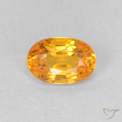 0.57ct Натуральный Оранжево-золотой Сапфир, Овал, VVS-VS
