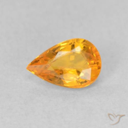 0.53ct Натуральный Средний апельсин Сапфир, Форма груши, VVS-VS