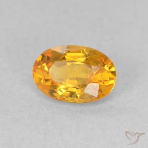 0.62 карата, натуральный Medium Light Orange-Gold Сапфир, Овал, VVS-VS