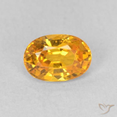 0.67ct Натуральный Оранжево-золотой Сапфир, Овал, VVS-VS